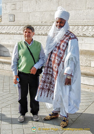 A colourful tourist at Arc de Triomphe - what great shoes!